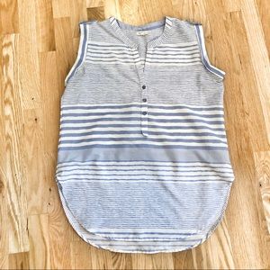 Light Blue and White Stripe Top